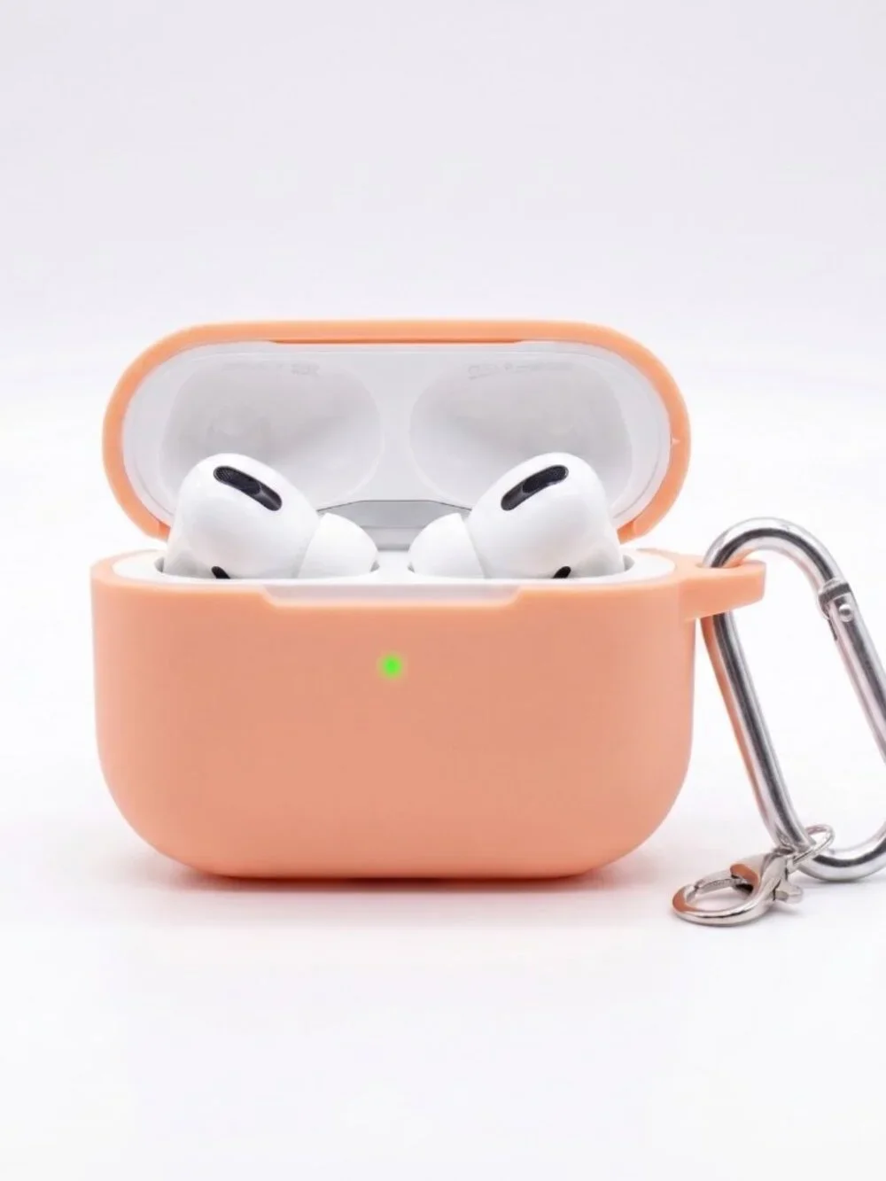 Peach Silicone Case for AirPods Pro & Pro 2 with Keychain
